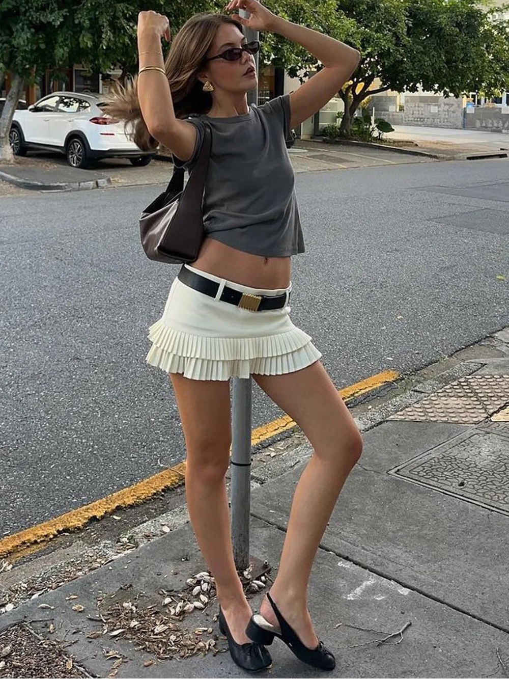 LIONESS Double Ruffle Mini Skort